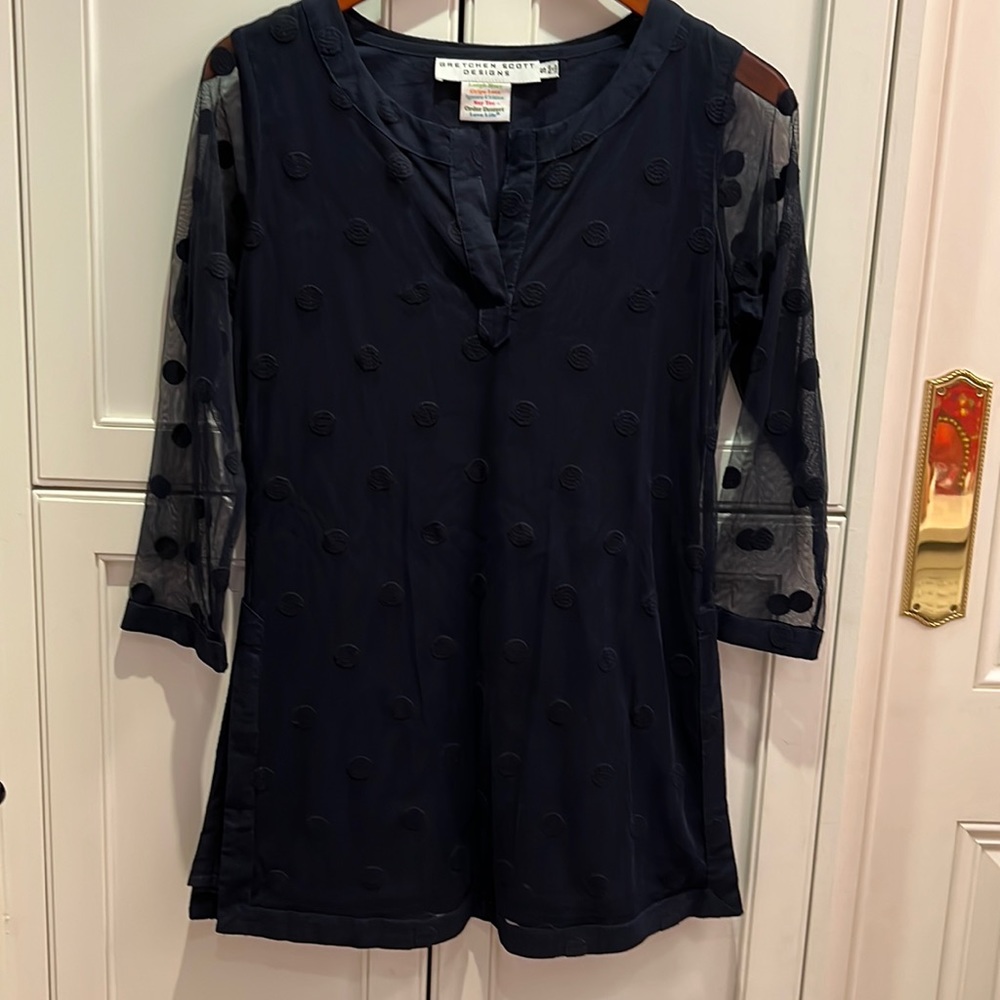 Gretchen Scott Designs Navy Dot Tunic
